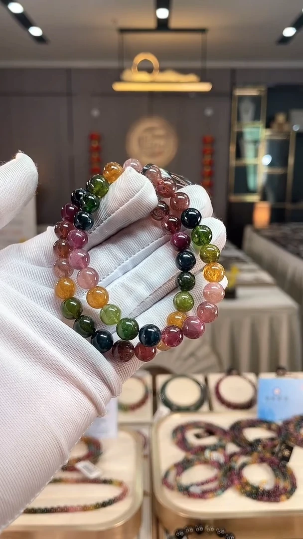 未镶嵌老矿碧玺彩虹单圈手串8mm+碧玺（多样性发一条） xion