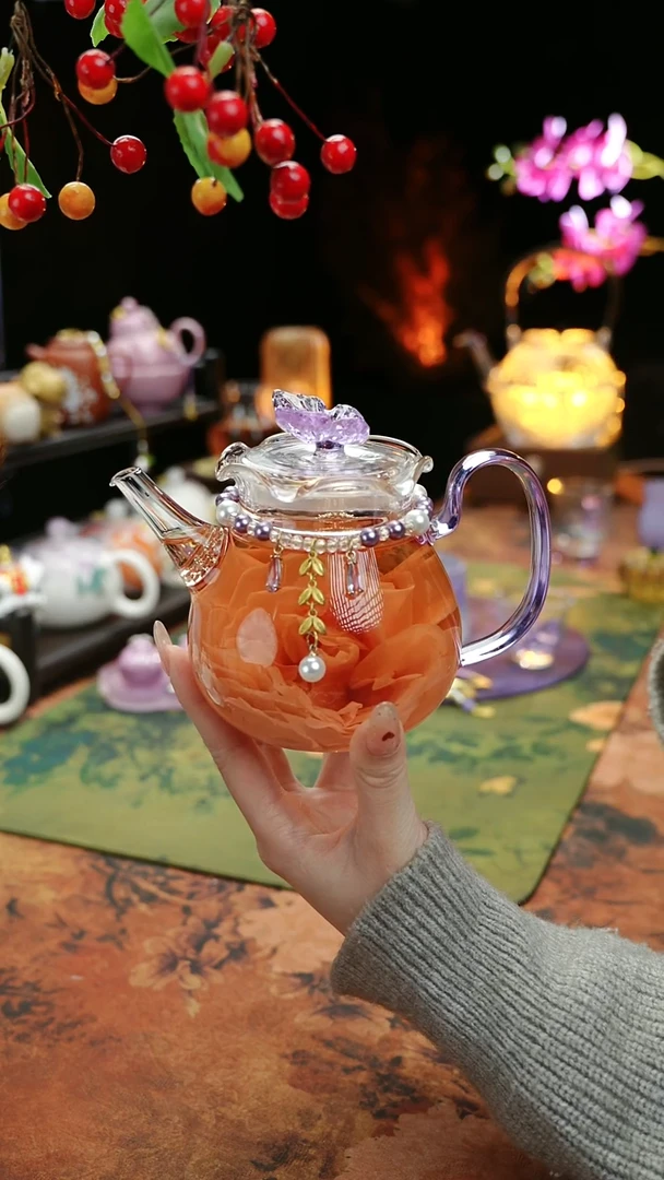 【闪购商品】紫色铃兰花茶壶+链子