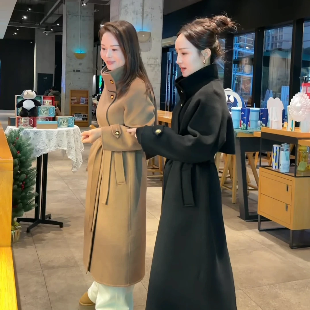 【SD羊绒款】初剪羊绒赫本风双面大衣气质立领双面羊毛羊绒大衣