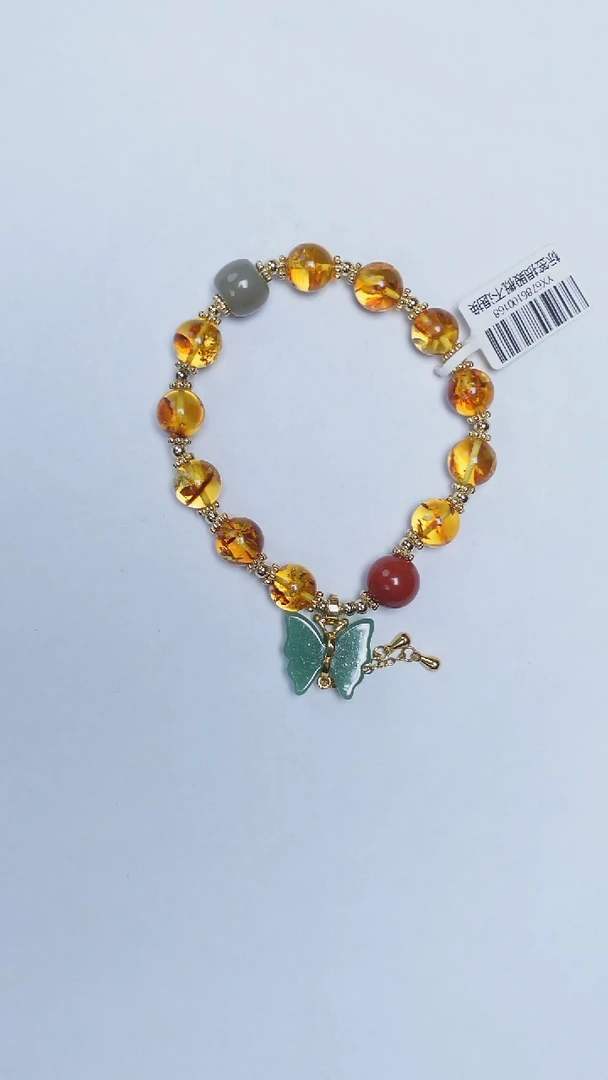 未镶嵌琥珀手链花珀圆珠手串