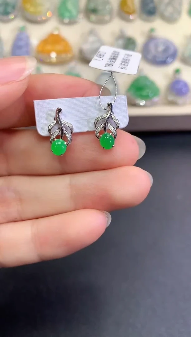 【闪购商品】翡翠耳饰18K金镶嵌B67   多样性一件发货