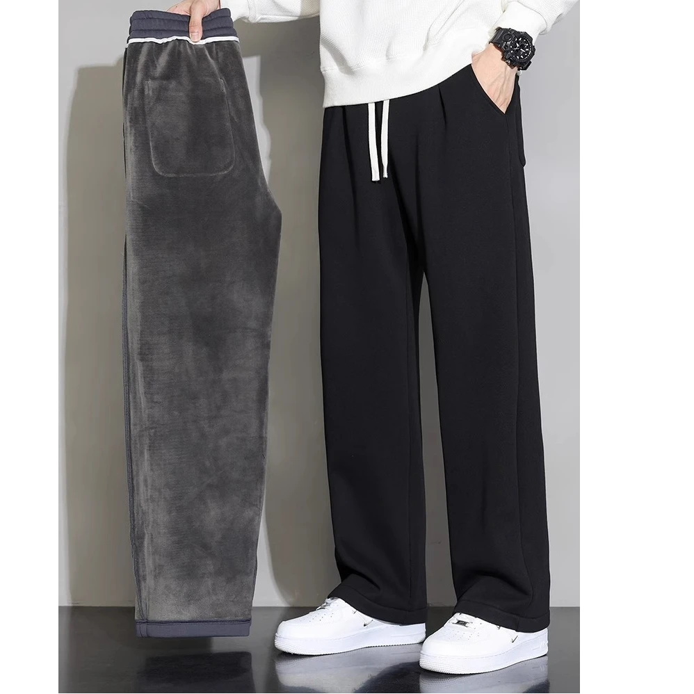 仓石一树潮牌2025秋冬新款港风直筒卫裤运动阔腿裤宽松加绒休闲裤