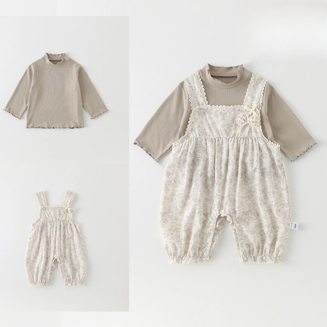 汤5510）碎花背带套装