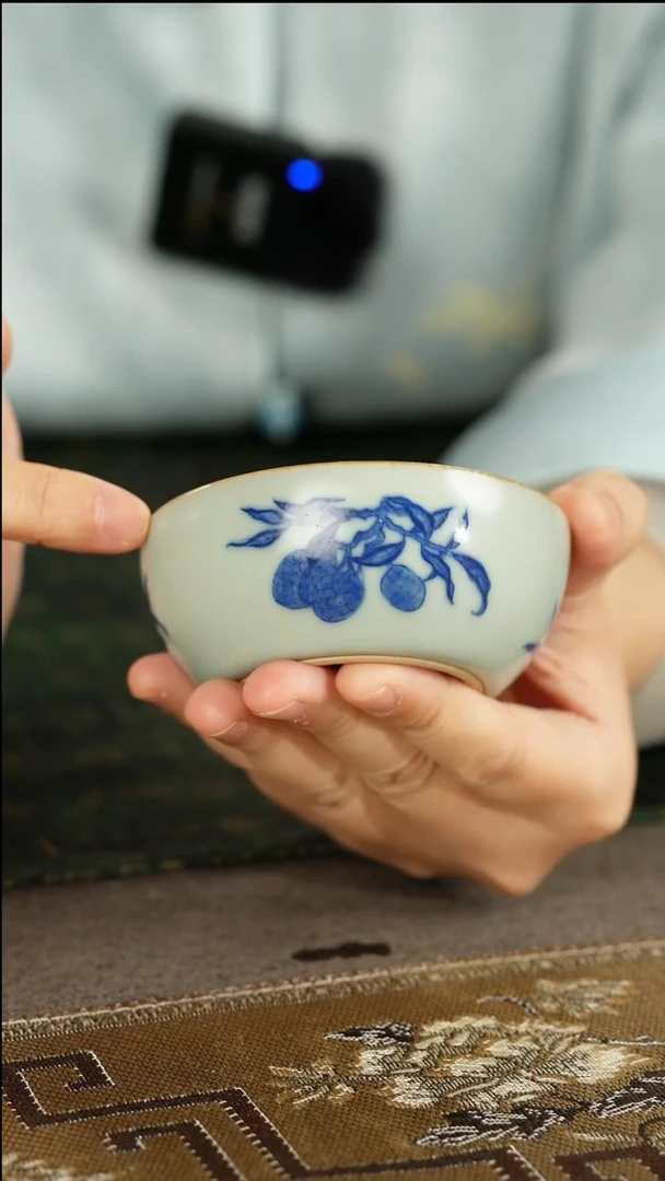 善窑厂汝窑天青三多普洱杯