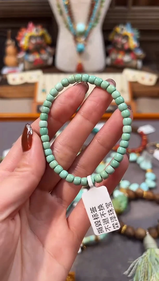 未镶嵌绿松石手链直切手链