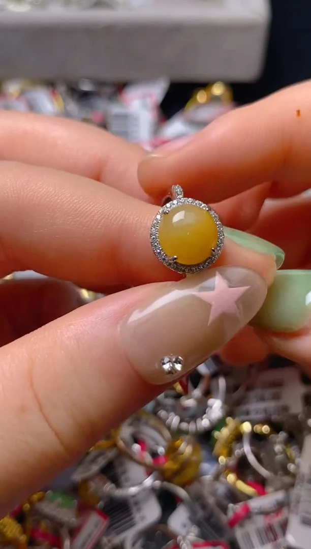 银S925镶嵌戒指翡翠百内无证书