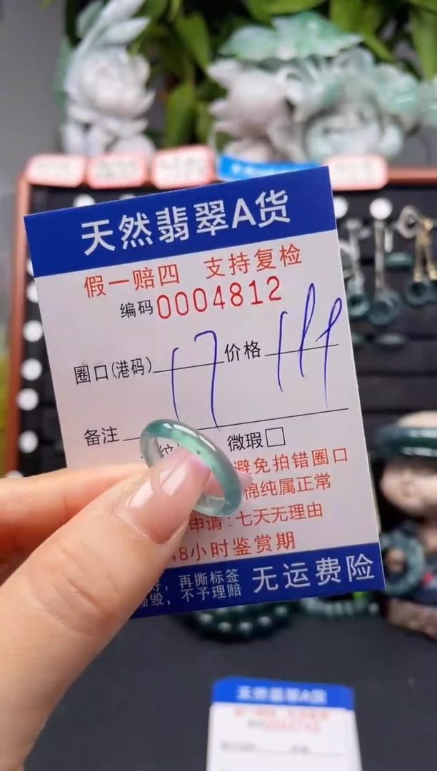 未镶嵌戒指翡翠17*4812
