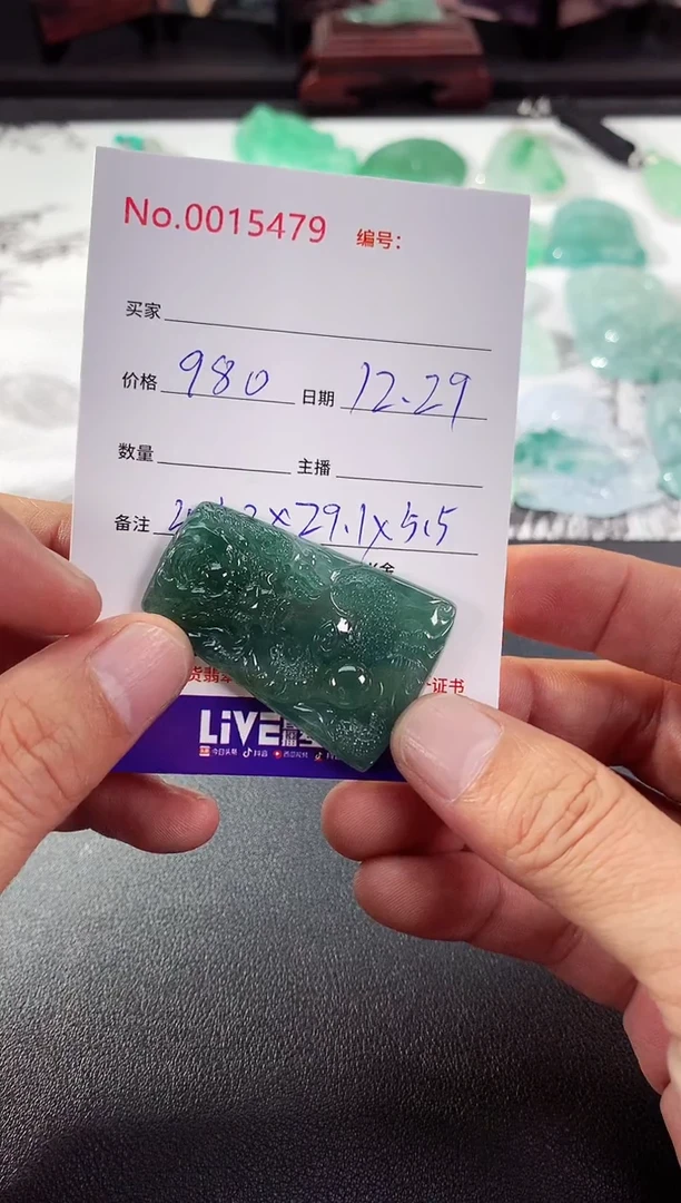 颈饰未镶嵌翡翠龙牌