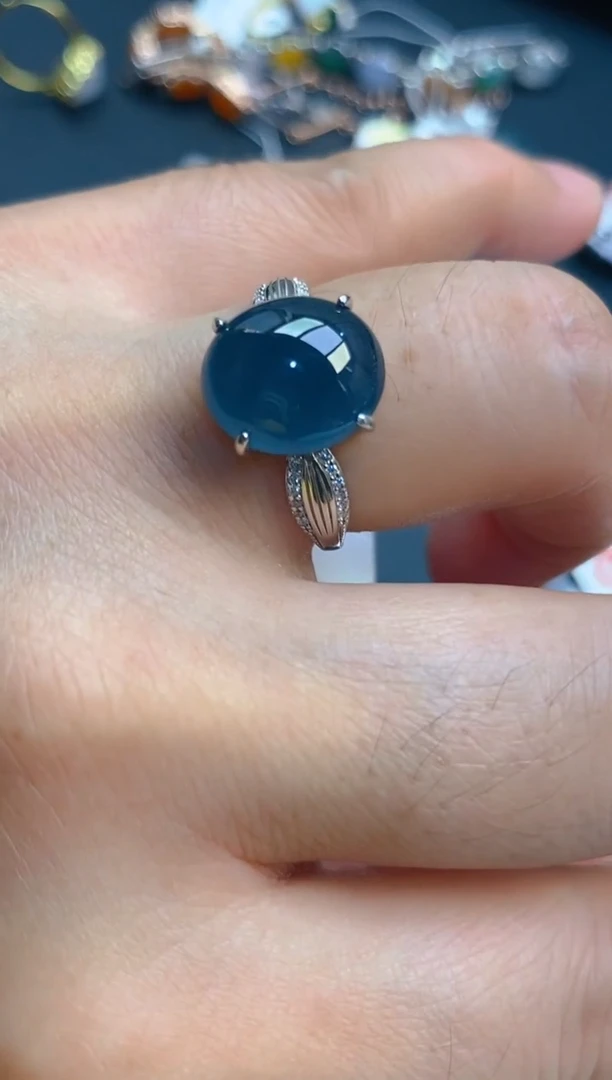 【闪购商品】翡翠耳饰银S925镶嵌天然A货翡翠1