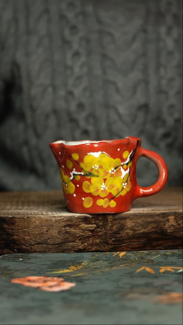 【闪购商品】杯釉下彩手工手绘同款陶器