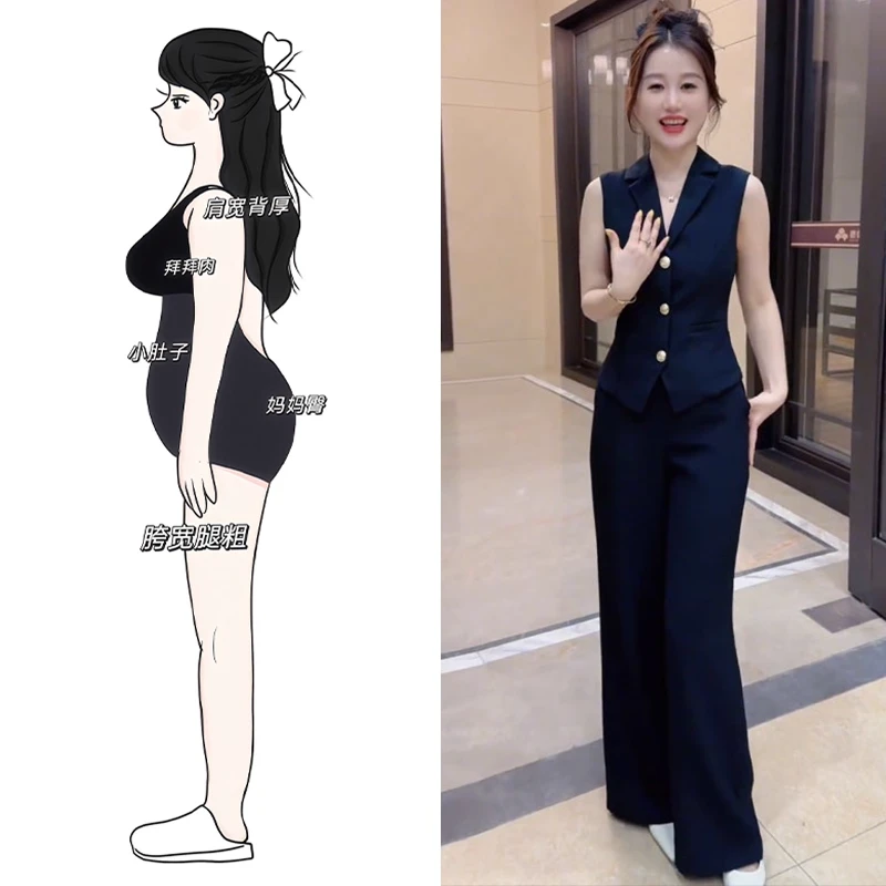 大码胖mm独特显瘦夏季新款时尚气质西装无袖马甲女设计感无袖马甲