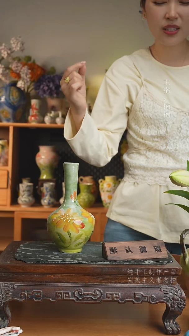 摆件不带花景德镇原创花器手工手作
