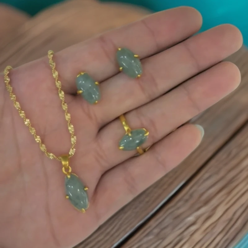 铜合金合成锆石项链 藏式风格新款三件套