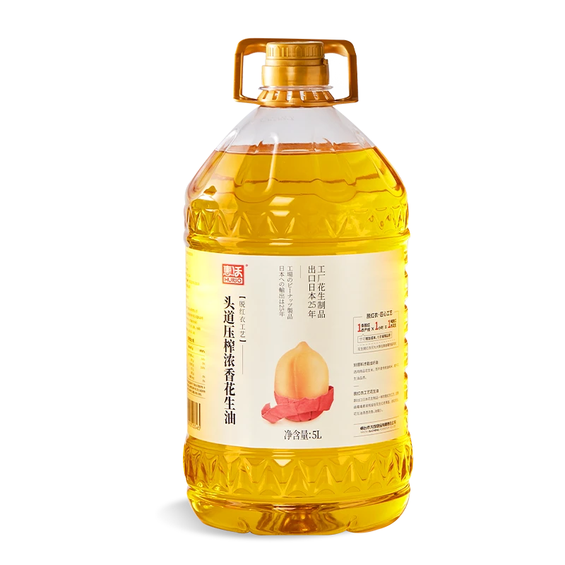 惠沃惠沃花生油 5L 脱红衣头道物理压榨 出口日本的大成食品出品
