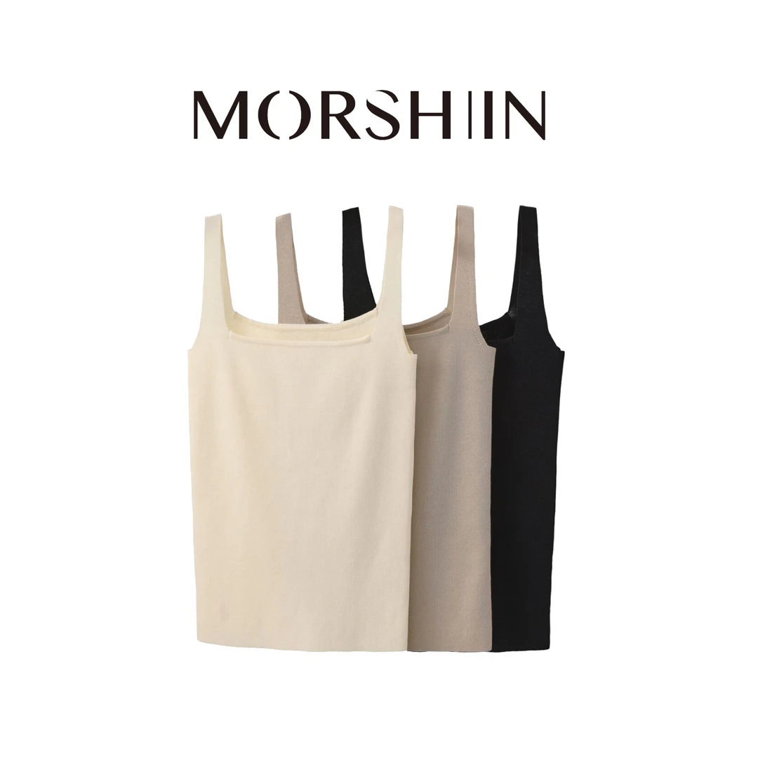 醋酸遮副乳长背心MORSHIIN凩上2025春夏新款