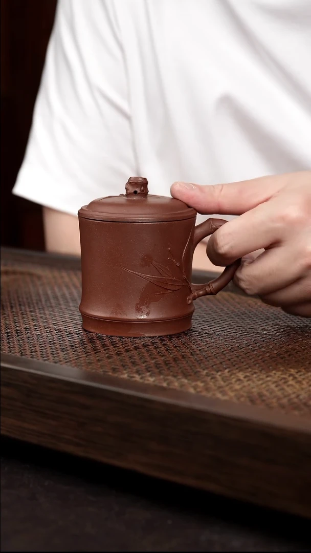 茶壶紫砂底槽清小盖杯+矿标证书