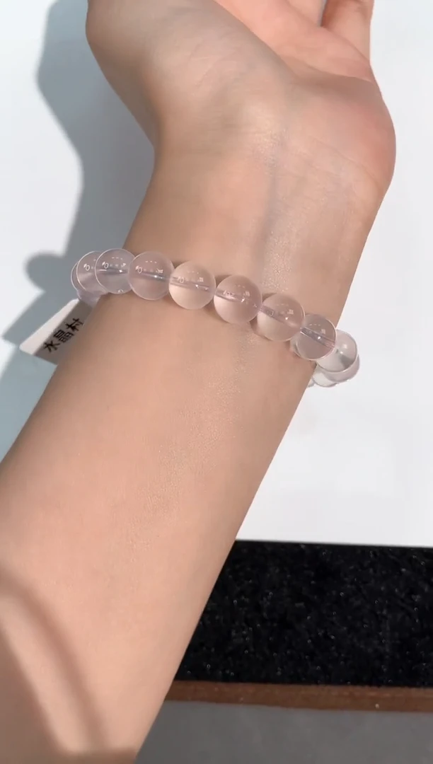 水晶手链未镶嵌108号莫桑比克星光粉水单圈10mm