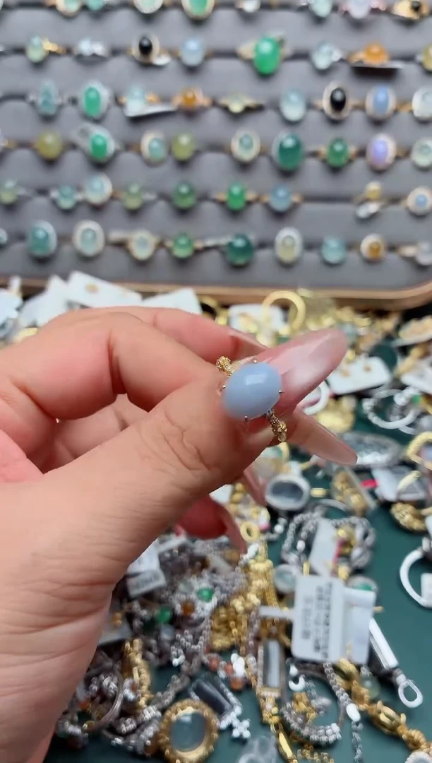 银S925镶嵌戒指翡翠.
