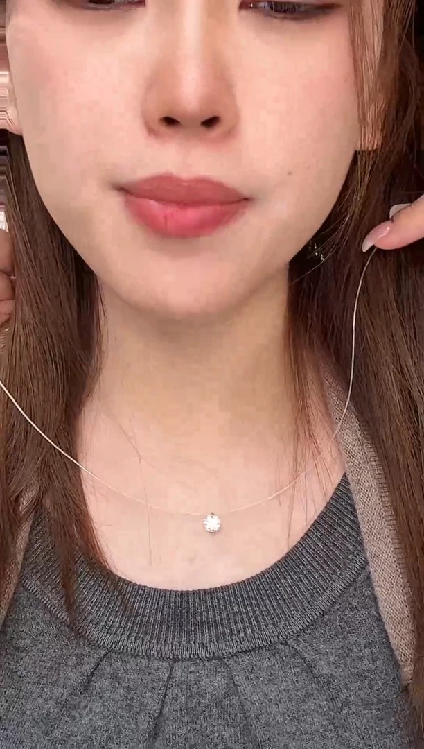 铂Pt950镶嵌颈饰合成钻石pt950人鱼之泪1ct