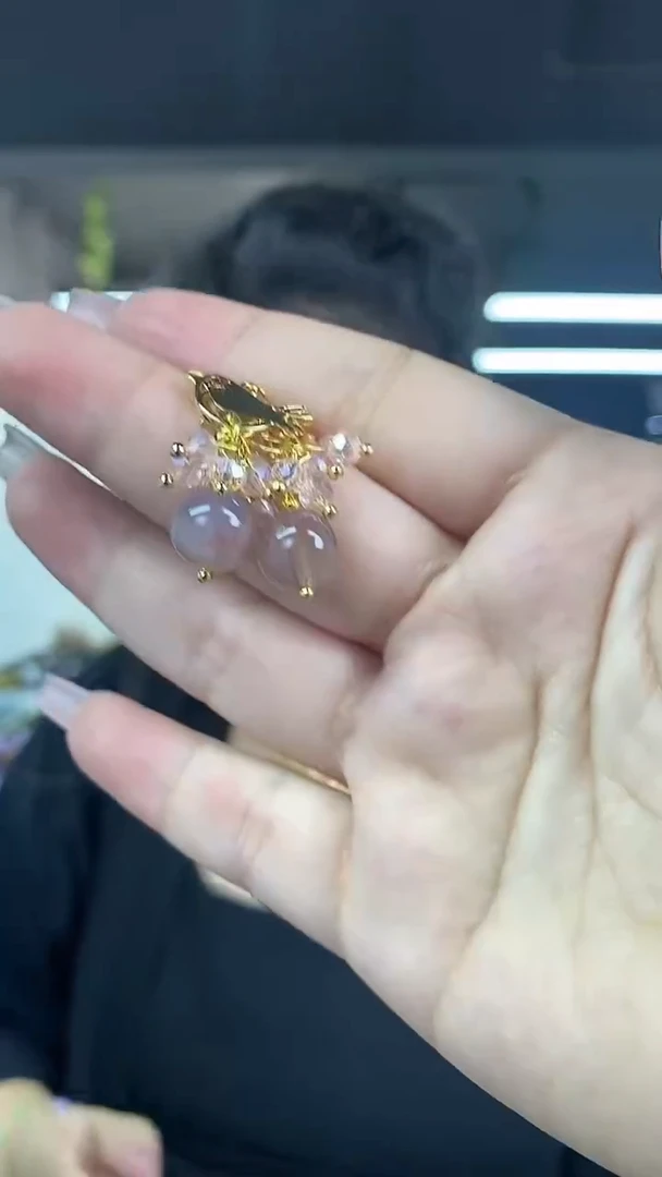 水晶耳饰未镶嵌多样性发其一颜色微差