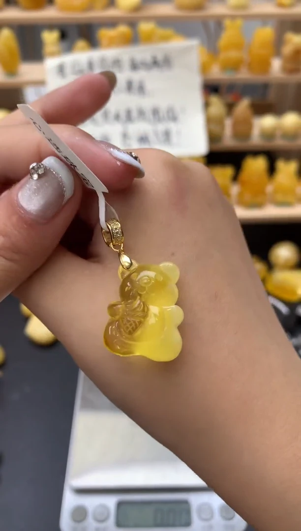 琥珀银S925镶嵌珠宝奇石070琥珀蜜蜡微瑕