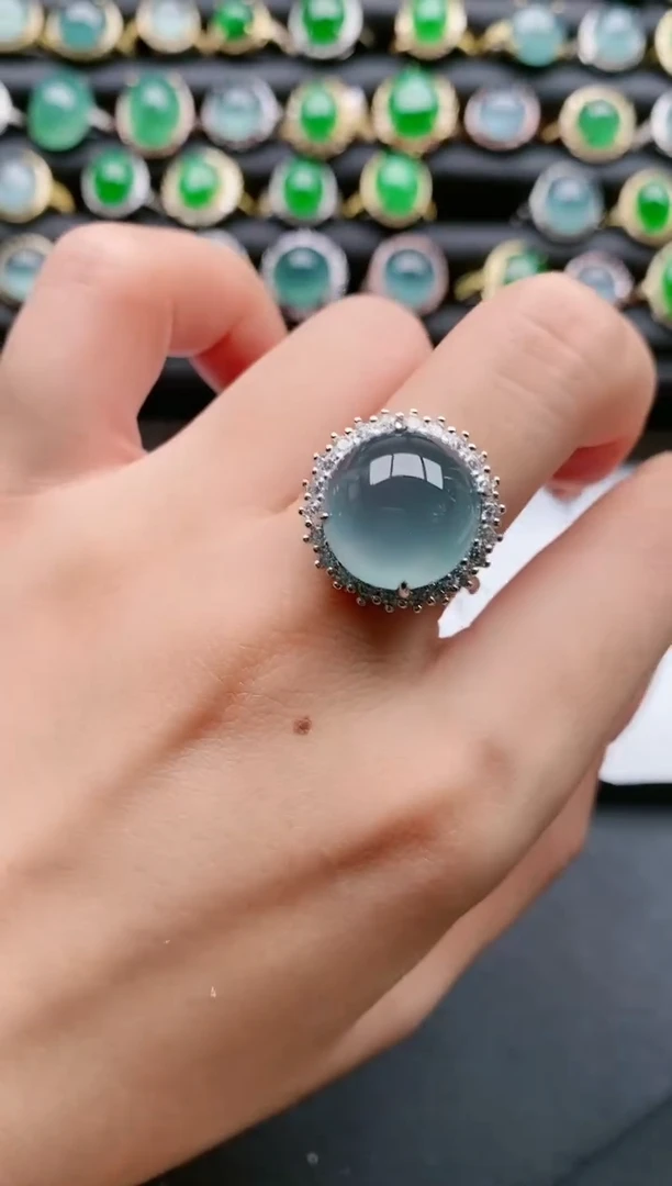 【闪购商品】翡翠戒指银S925镶嵌111111