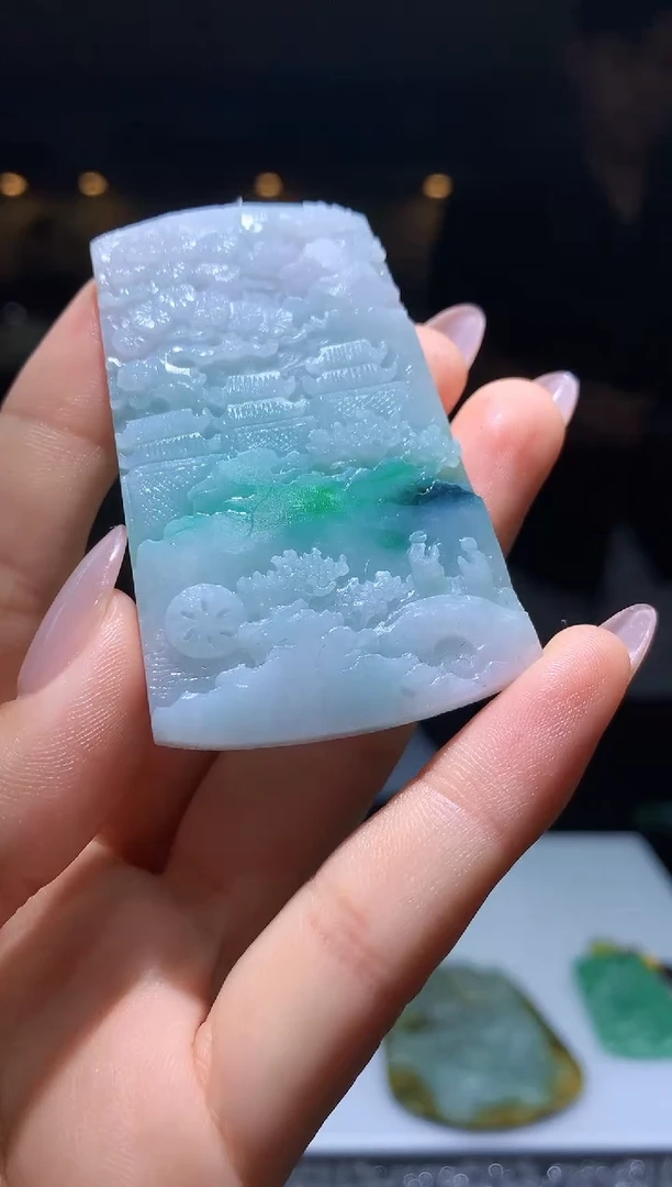 定制翡翠未镶嵌1087hm-毛货挂件31