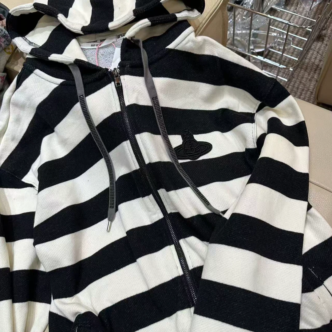 【W5012黑条色外套】女装2025新款外搭慵懒风外套网红ins潮流宽松