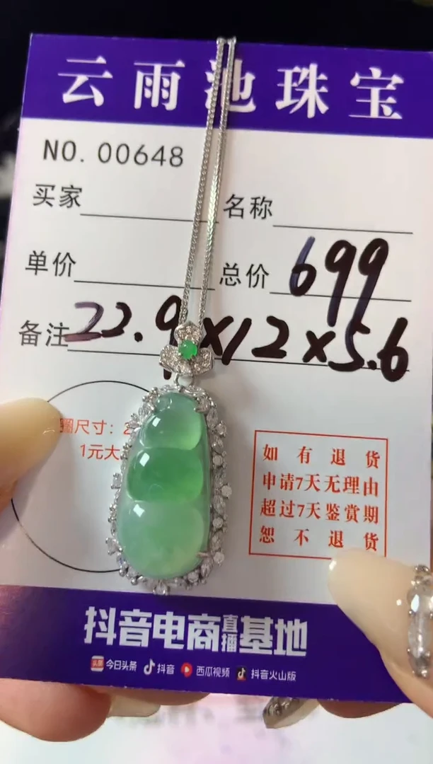 【闪购商品】翡翠颈饰银S925镶嵌翡翠