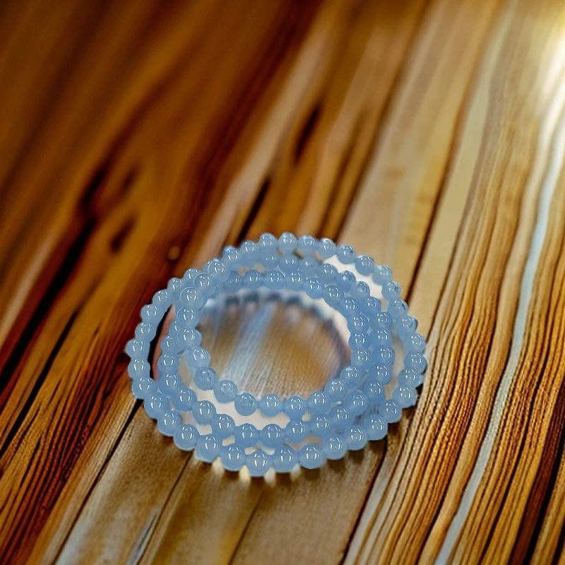 时尚精品海蓝卡6毫米宝石三圈手串