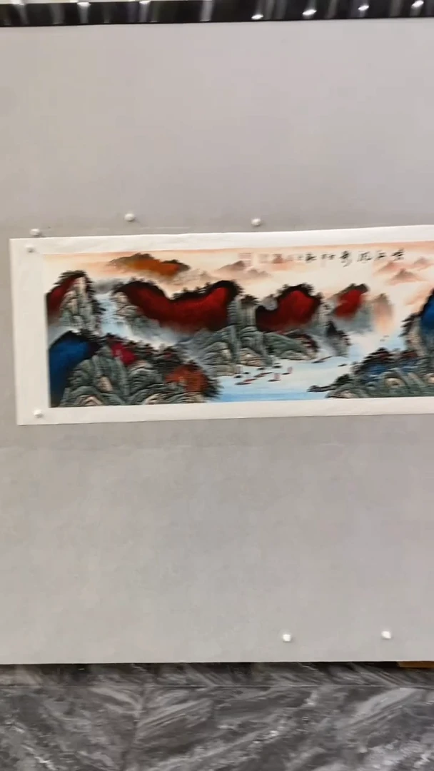 国画李新社峡江帆影