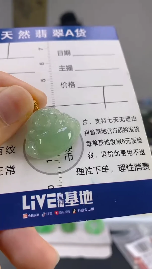 【闪购商品】翡翠颈饰18K金镶嵌天然A货翡翠  1