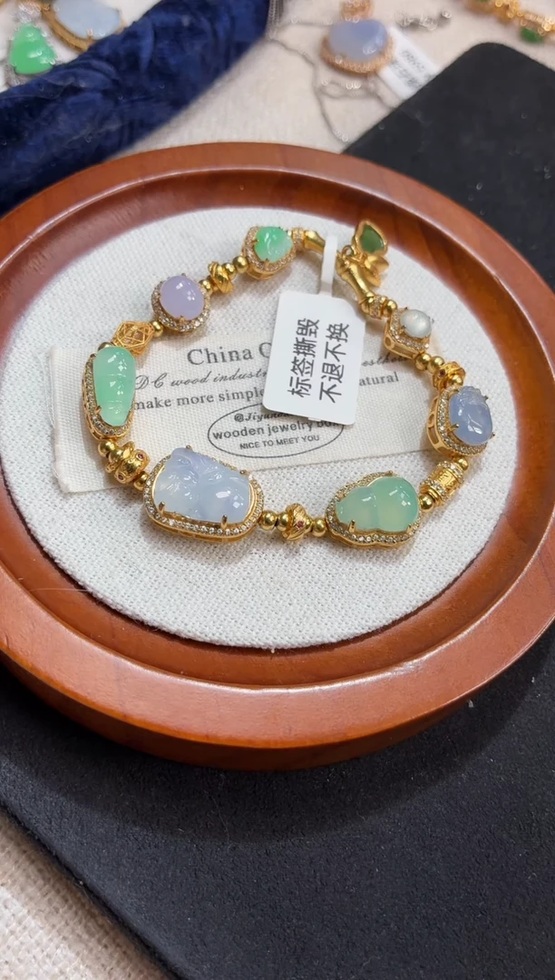 吊坠(不含链)银S925镶嵌翡翠手串