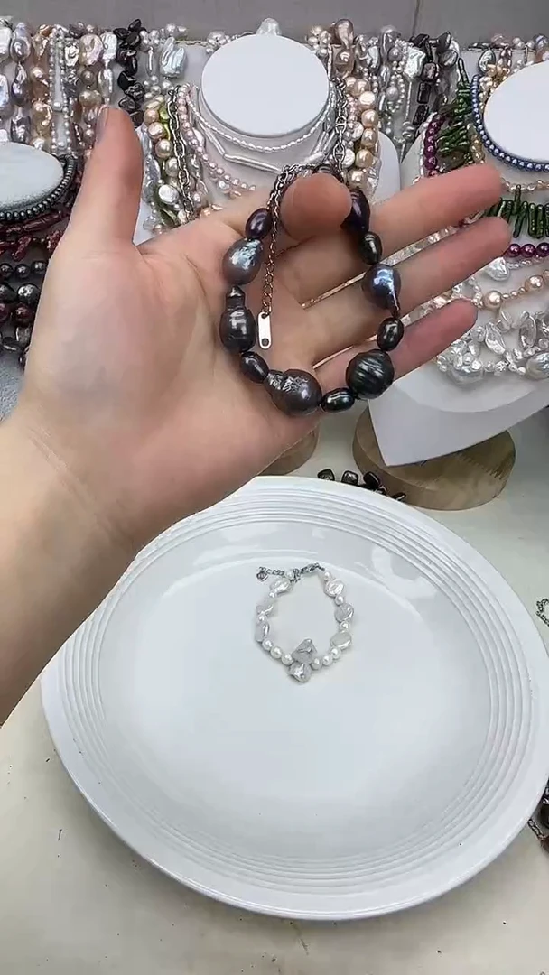 项链银S925镶嵌淡水珍珠1