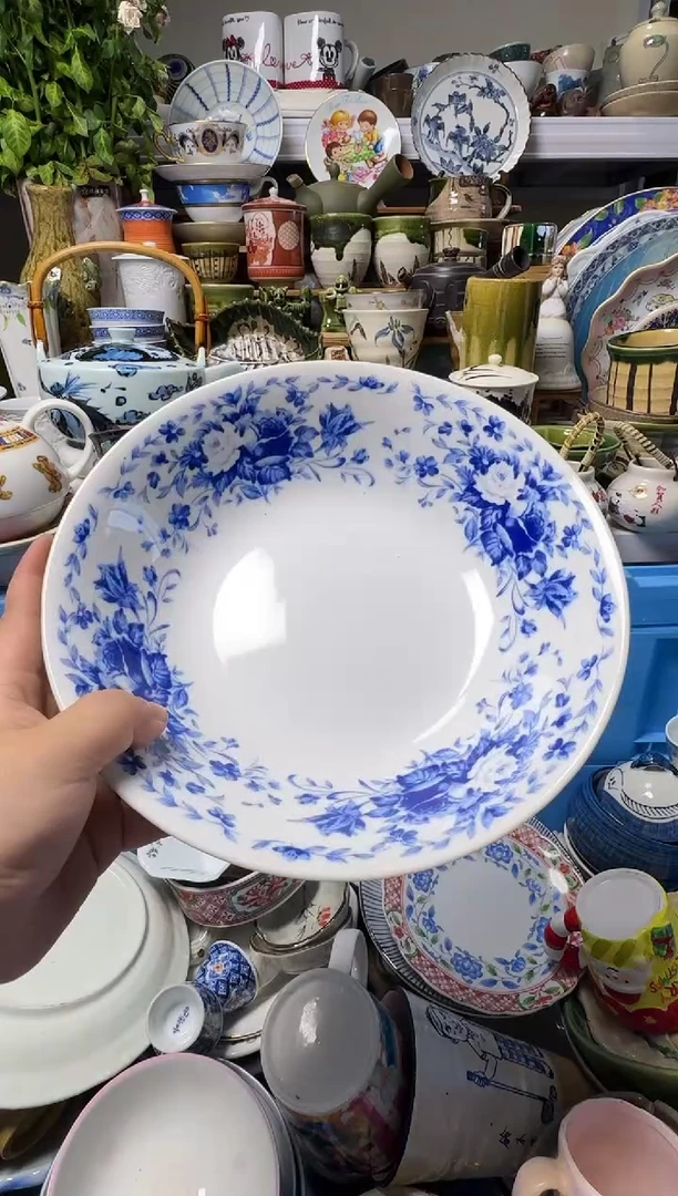 中古瓷器，默认微瑕-口径23，豪雅的大碗。017