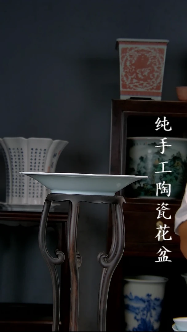 景德镇手工陶瓷花盆--盘子