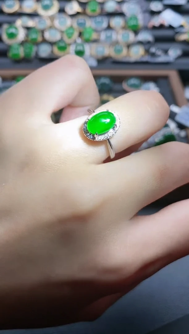 【闪购商品】翡翠戒指银S925镶嵌51511