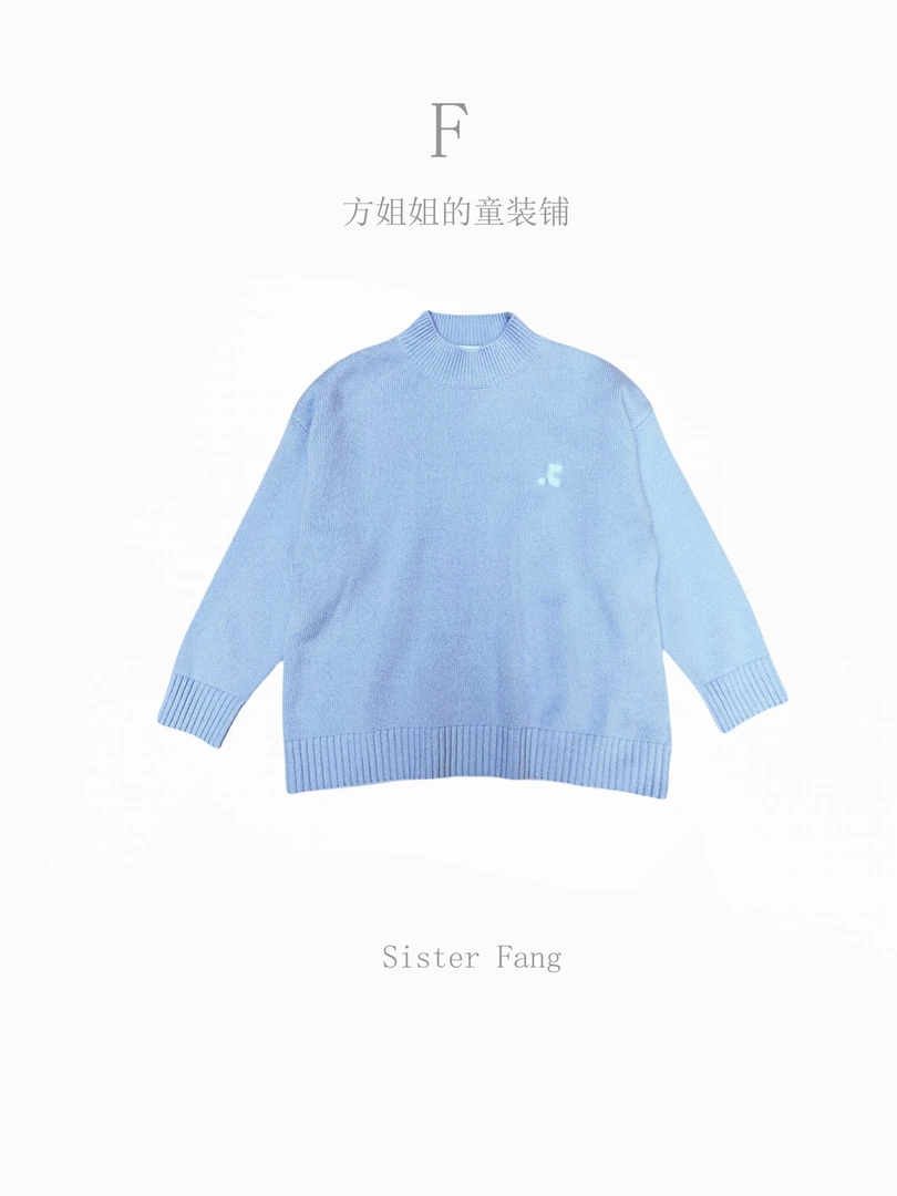 【方姐姐童装】 025#宽松型针织长袖中长款山羊绒毛衣时尚百搭款