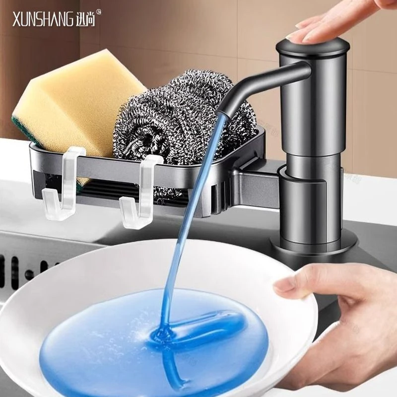 迅尚厨房水槽皂液器洗洁精按压取器置物架洗涤剂延长管家用神器