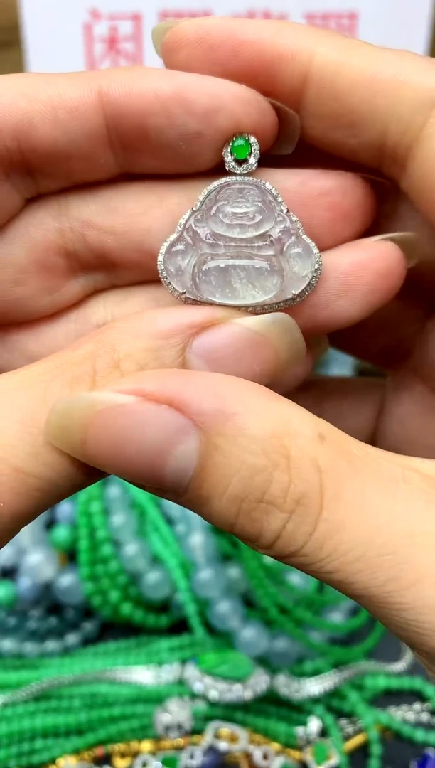 翡翠18K金镶嵌颈饰255-中国好珍宝