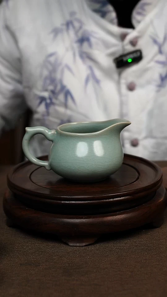 瓷片仿古天青龙把公道200ml 微瑕 不带礼盒