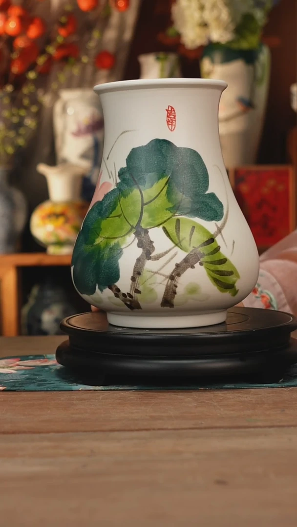 瓶景德镇设计师釉下手绘陶瓷花瓶