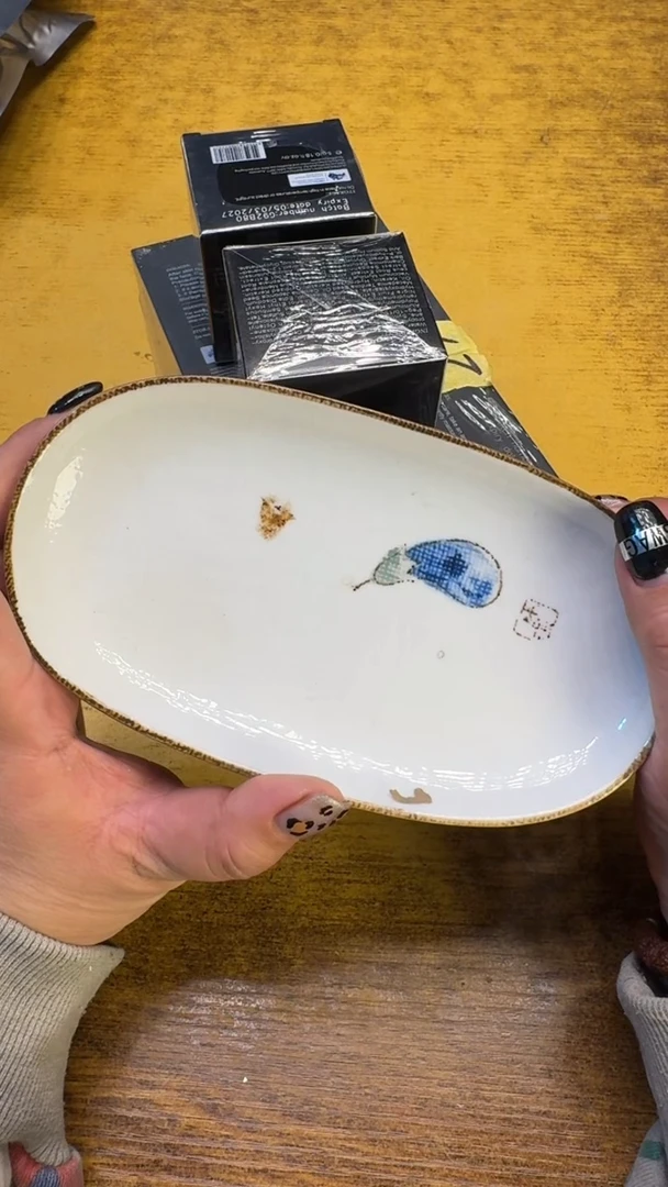 瓷器瓷器瑕疵破破27黑金四件套