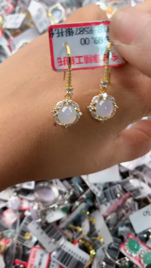 银S925镶嵌戒指翡翠444         3