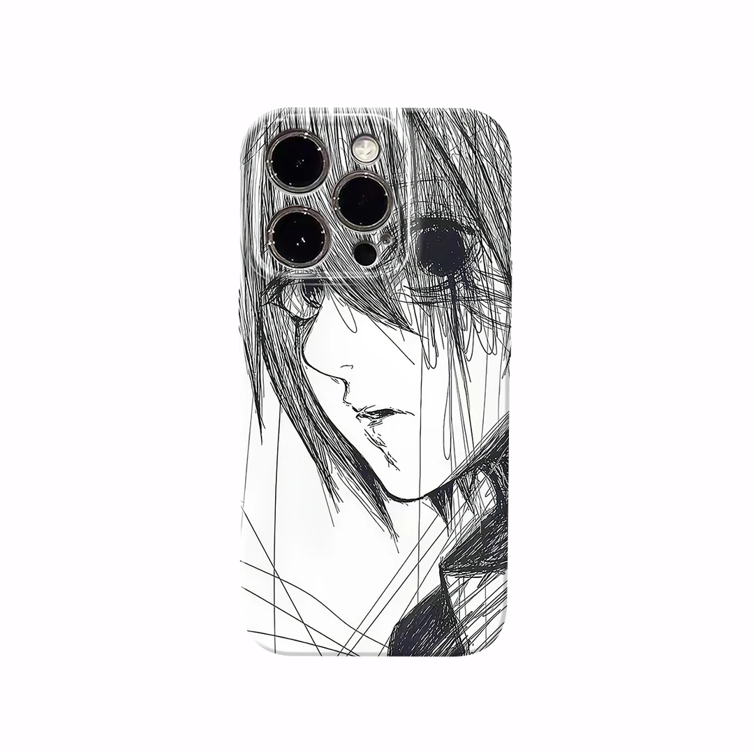 动漫眼神空洞女孩手机壳适用于苹果16promax小众14pro/12/15/13