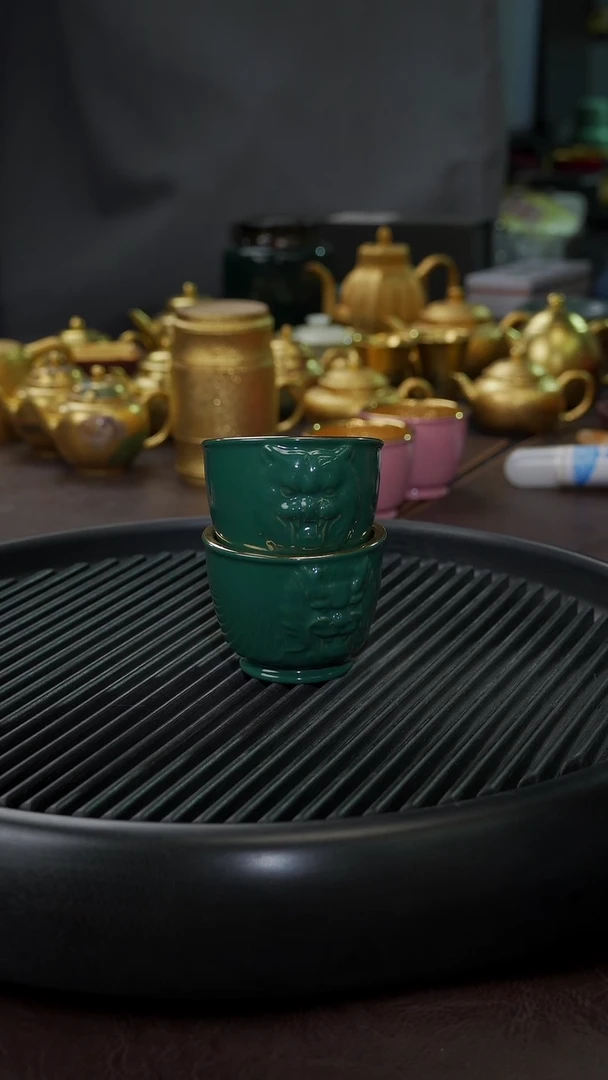 【闪购商品】杯【宜景窑绿松石鎏金】龙吟呼啸套组