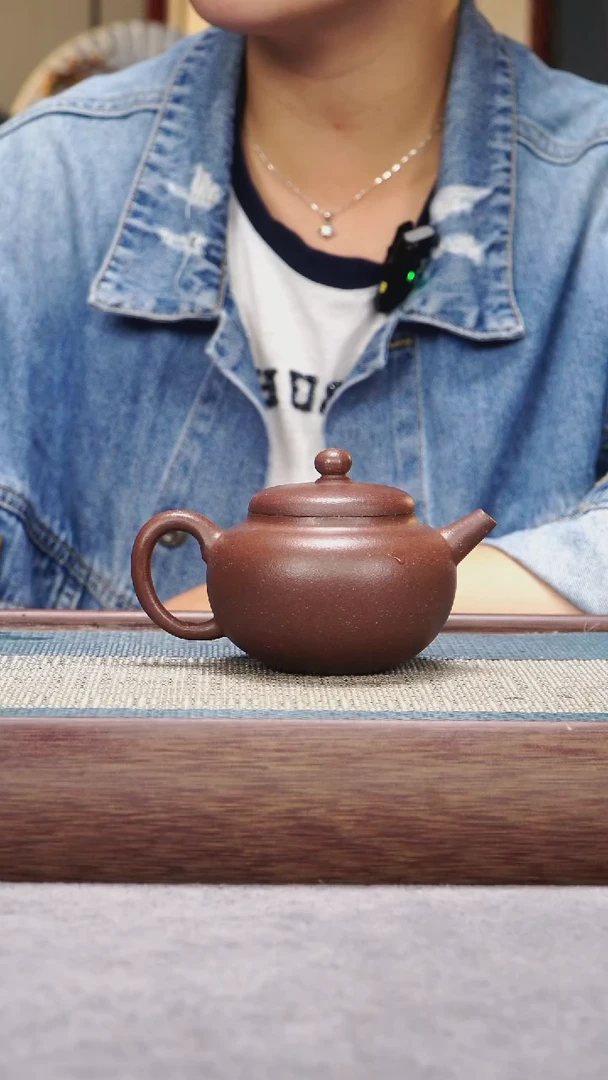 茶壶紫砂紫泥柿圆