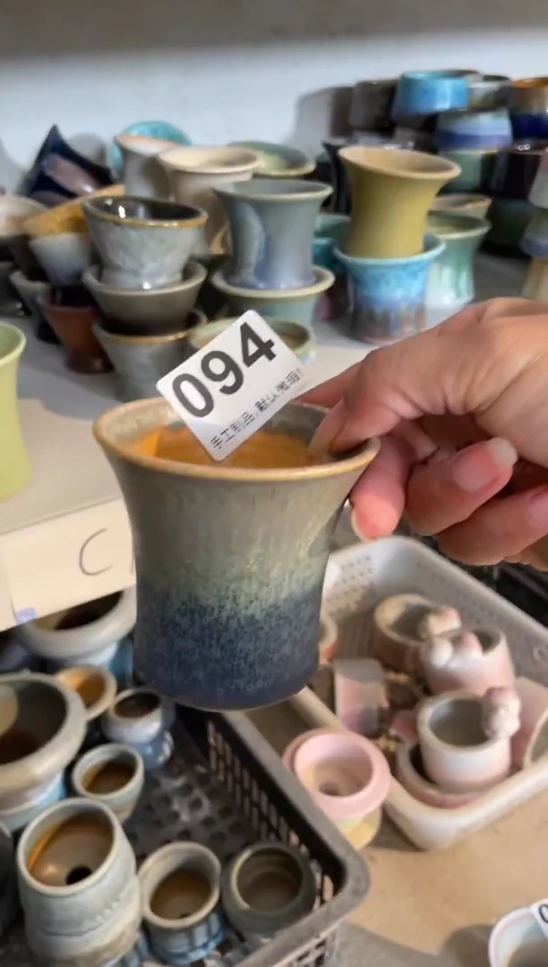 瓷片笑*懒094知木小芳花盆