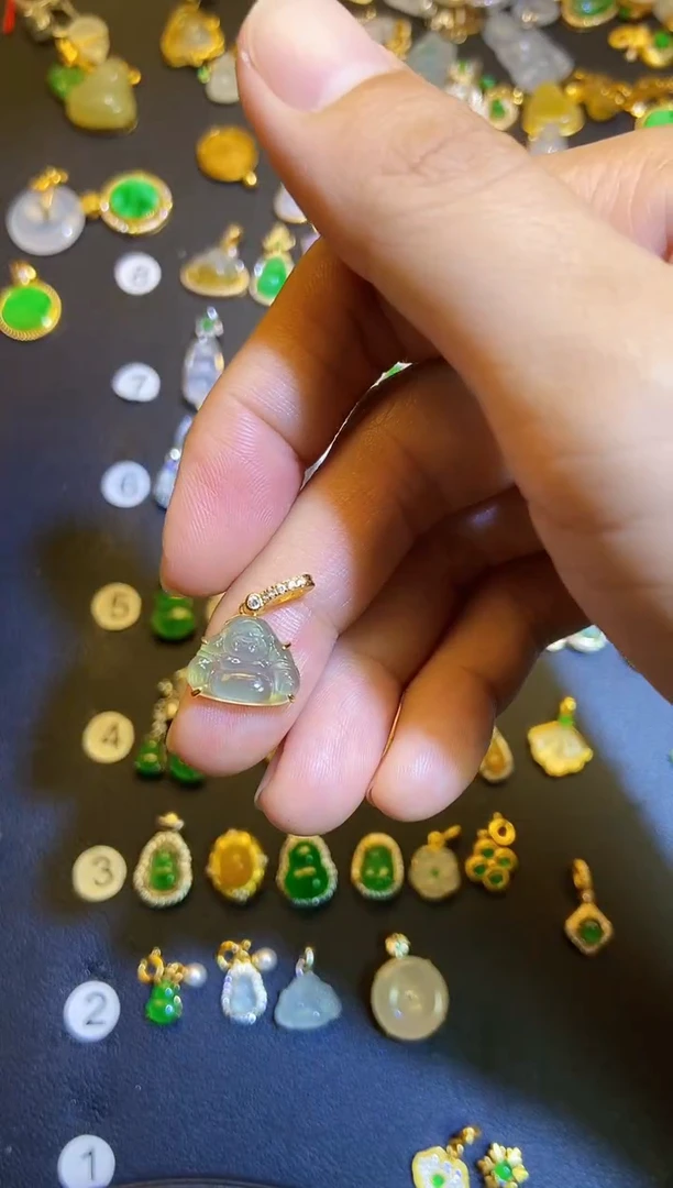 吊坠(不含链)银S925镶嵌翡翠1