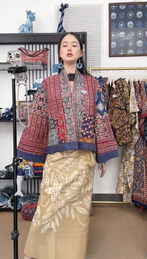 【闪购商品】90印度长绒棉刺子绣蔬菜染外套65cm